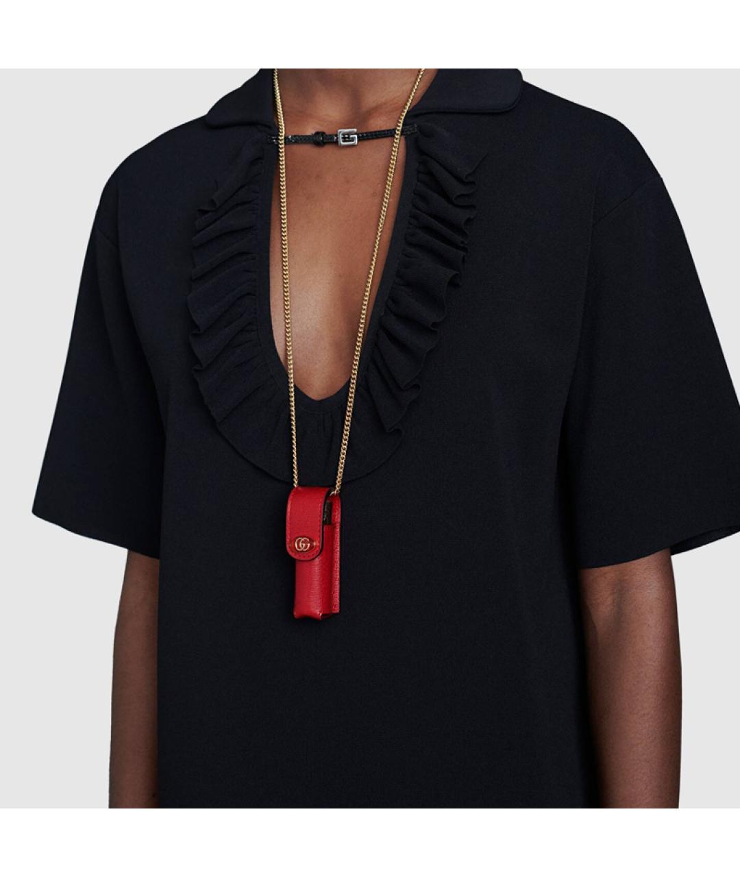 GUCCI Красная кожаная косметичка, фото 4
