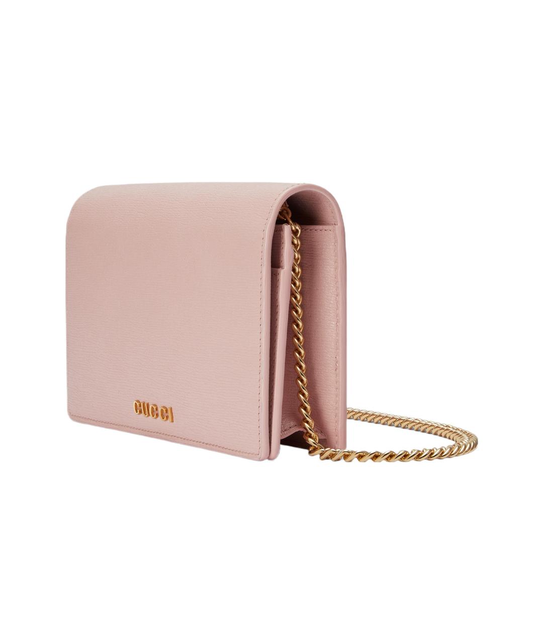 GUCCI Розовый кожаный кошелек, фото 3