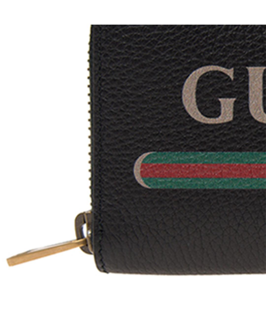 GUCCI Черный кожаный кошелек, фото 5