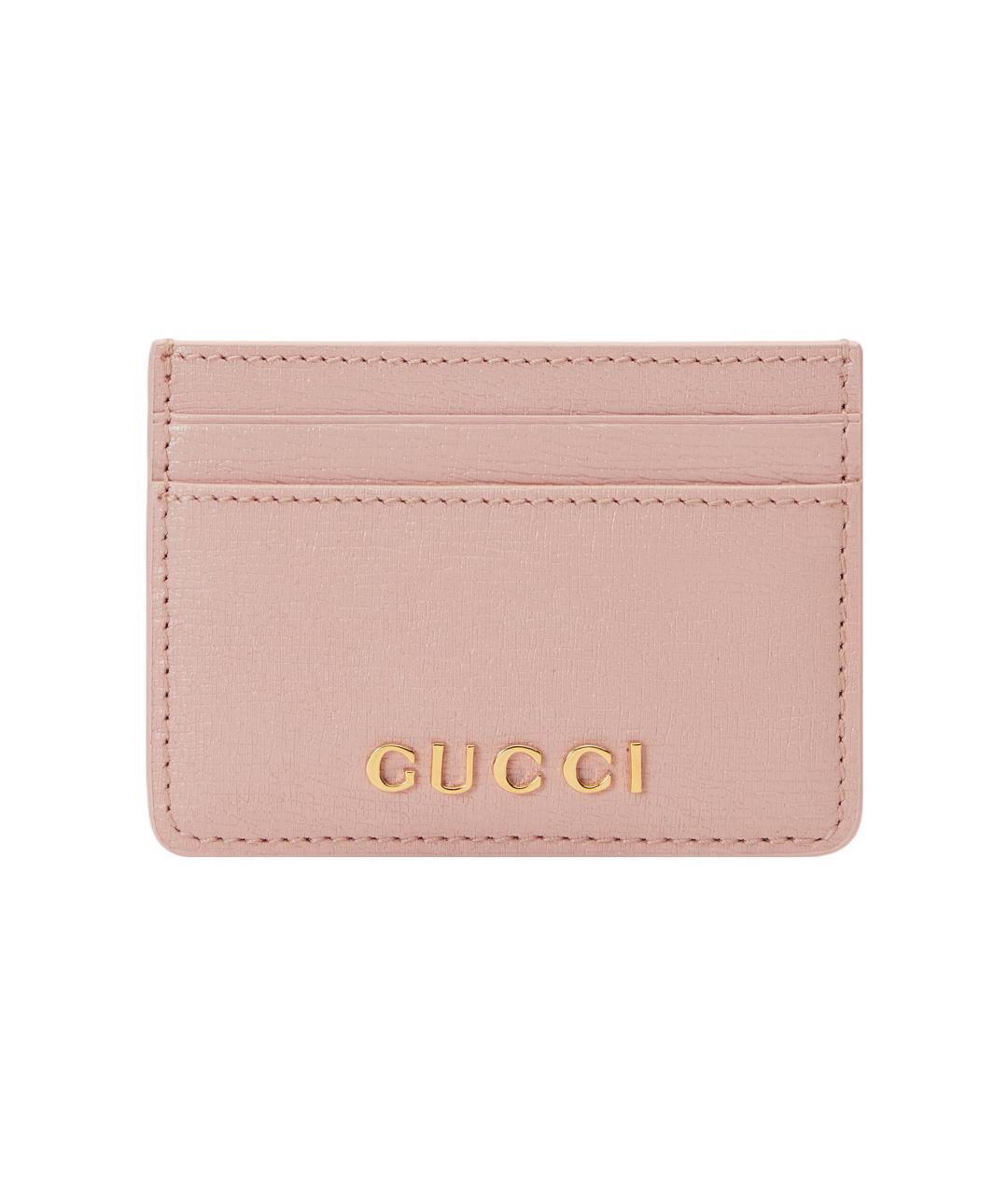 GUCCI Розовый кожаный кардхолдер, фото 1