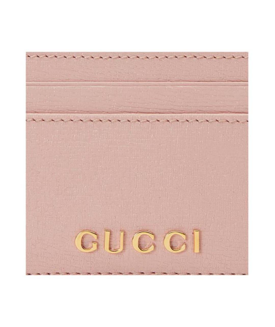 GUCCI Розовый кожаный кардхолдер, фото 2