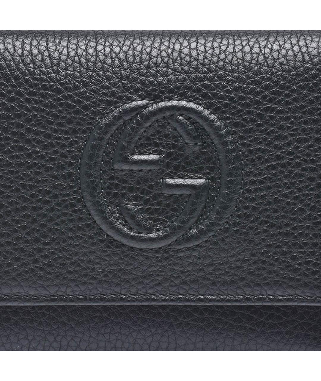 GUCCI Черный кожаный кошелек, фото 4