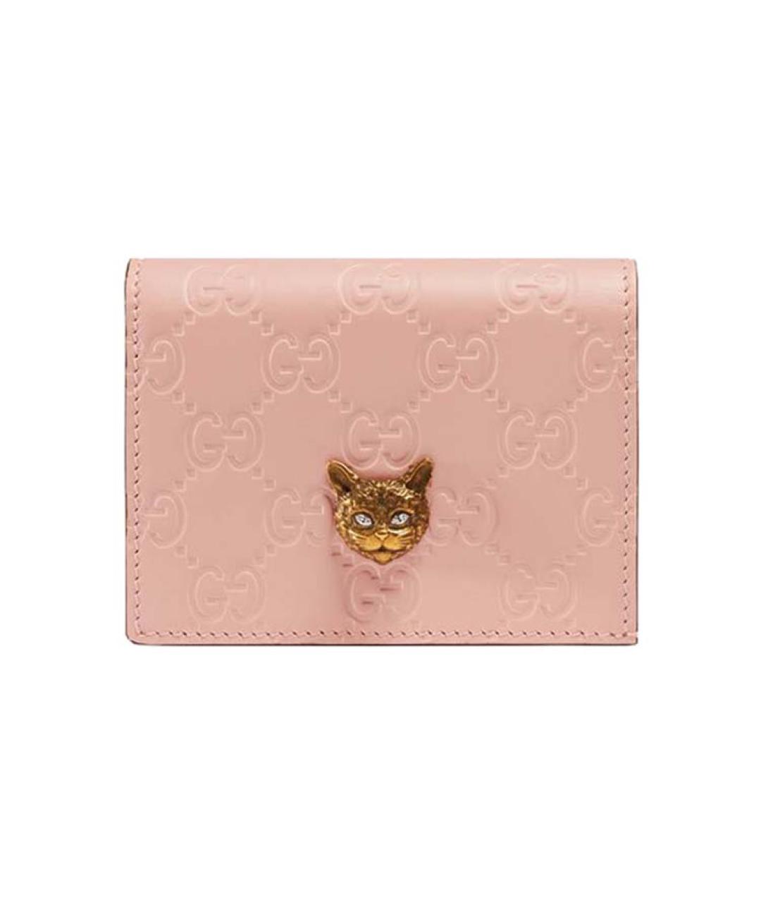GUCCI Розовый кожаный кардхолдер, фото 7