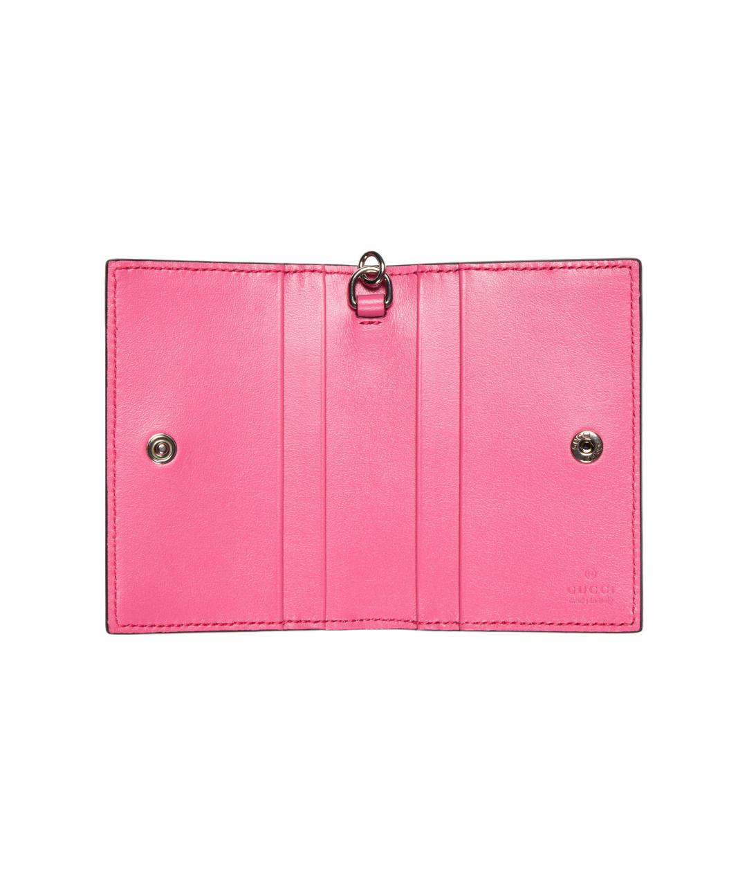 GUCCI Розовый кожаный кардхолдер, фото 2