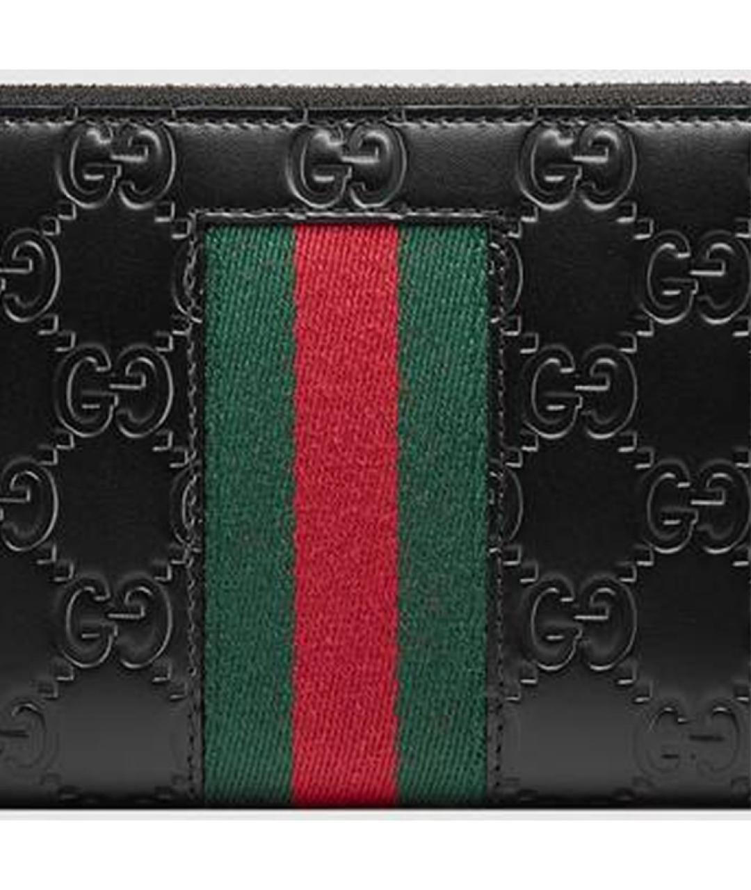 GUCCI Черный кожаный кошелек, фото 6