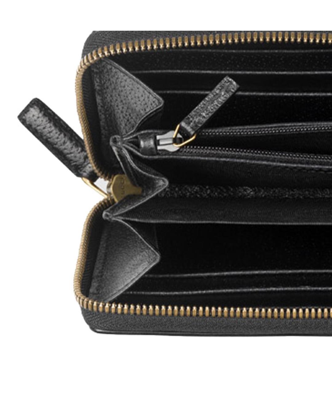 GUCCI Черный кожаный кошелек, фото 4