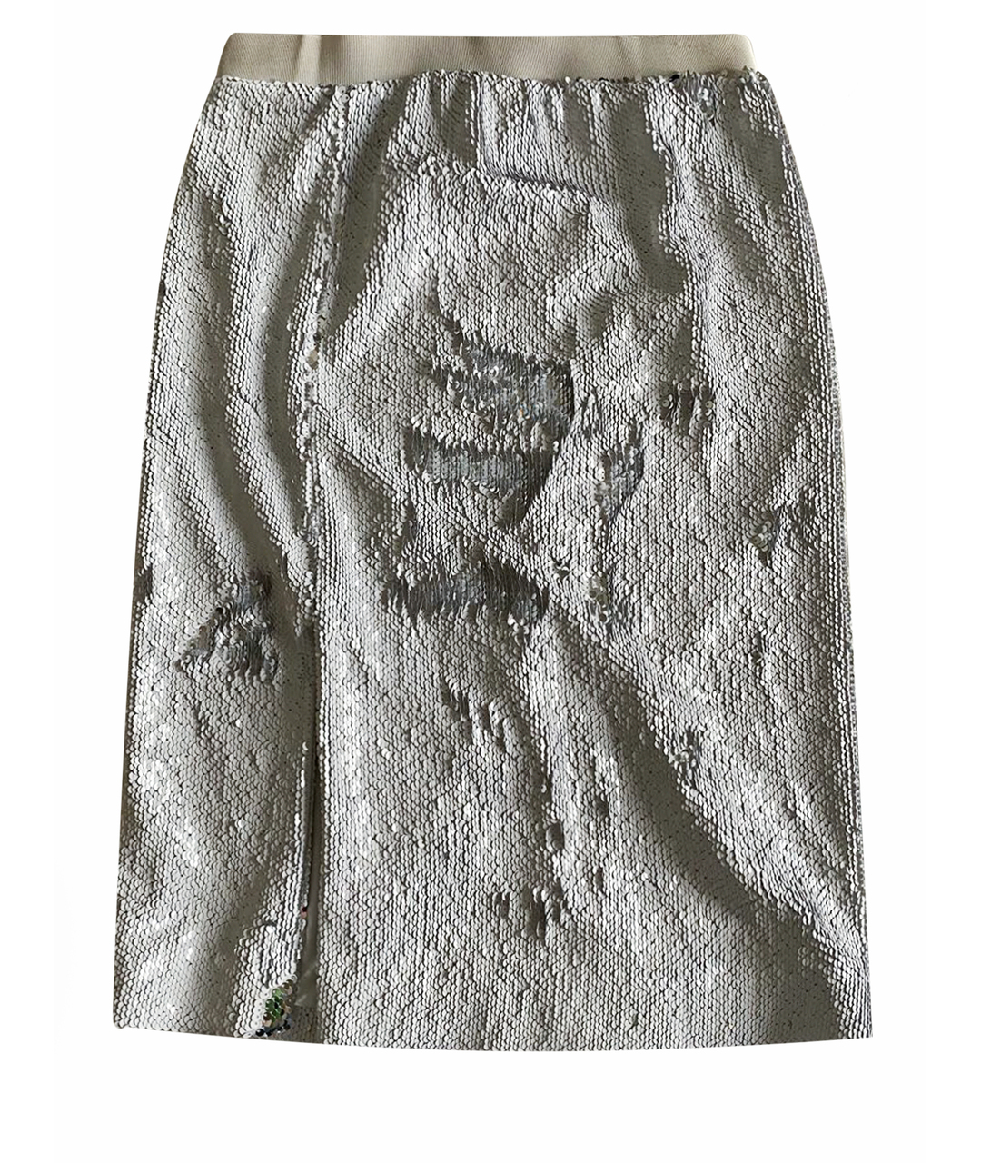 DESIGNERS REMIX Белая полиэстеровая юбка миди, фото 1