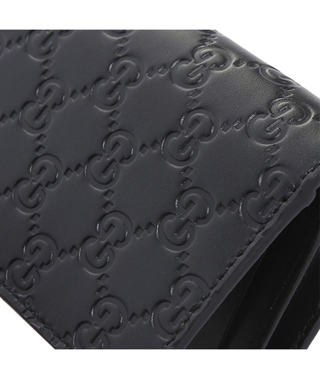 GUCCI Черный кожаный кошелек, фото 4