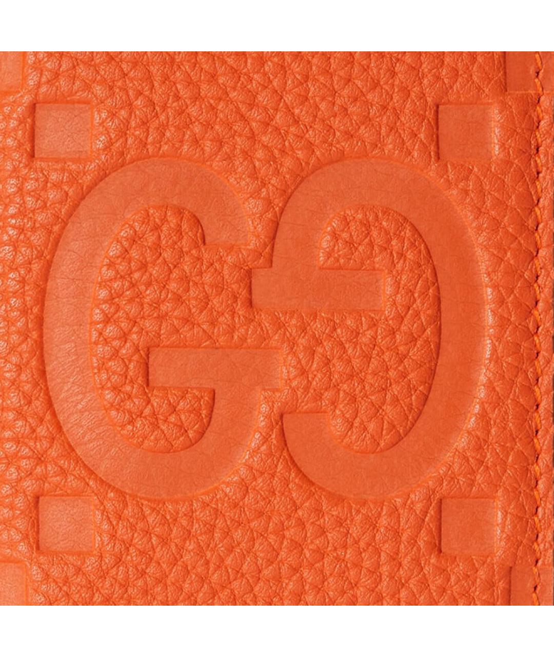 GUCCI Оранжевый кожаный кардхолдер, фото 5