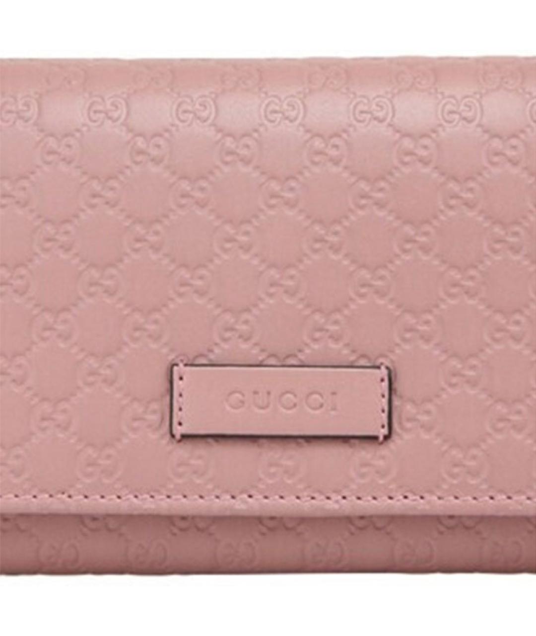GUCCI Розовый кожаный кошелек, фото 6