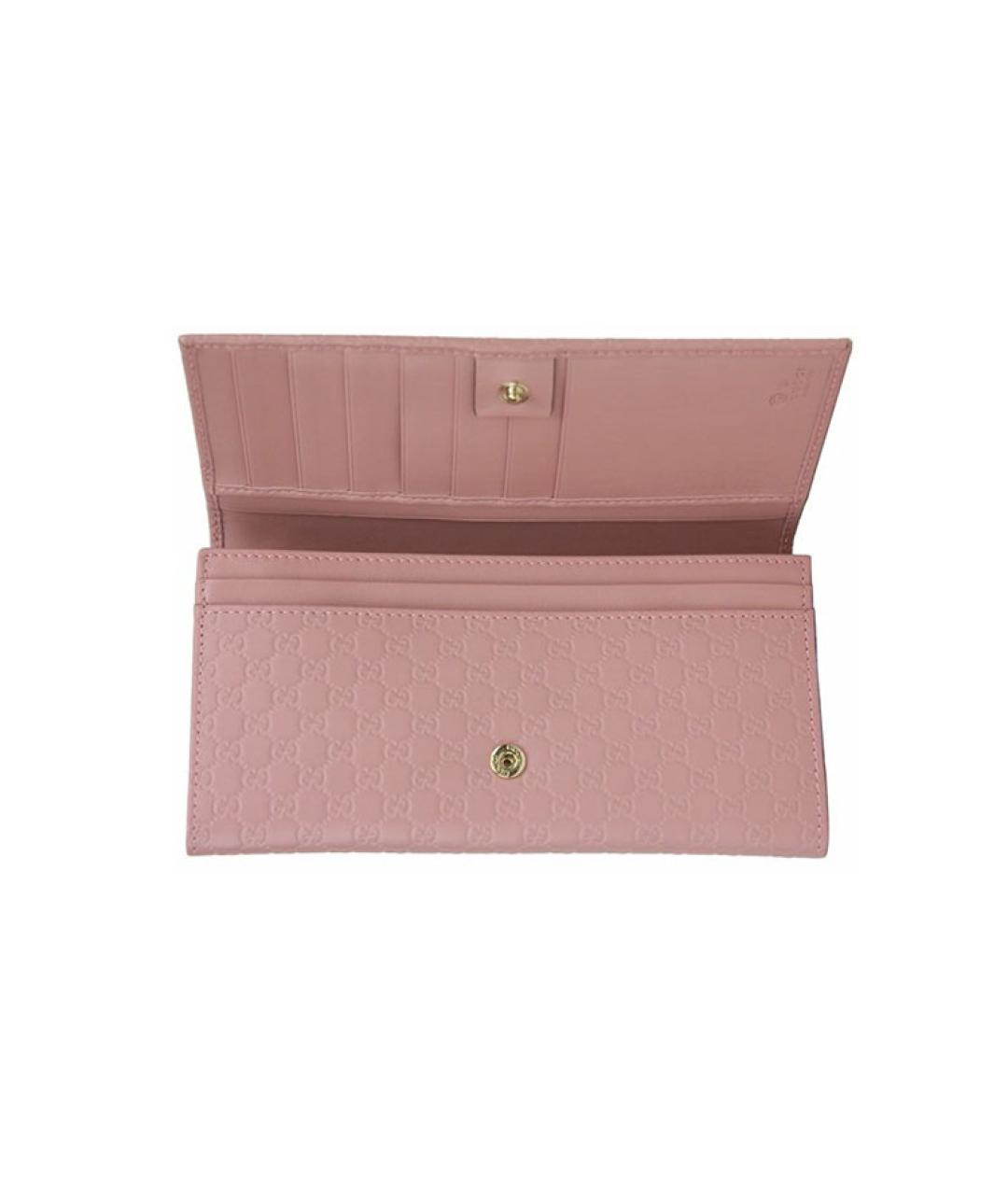 GUCCI Розовый кожаный кошелек, фото 5