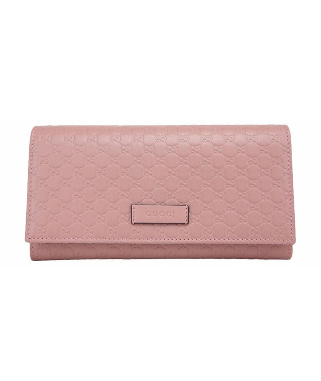 GUCCI Розовый кожаный кошелек, фото 1