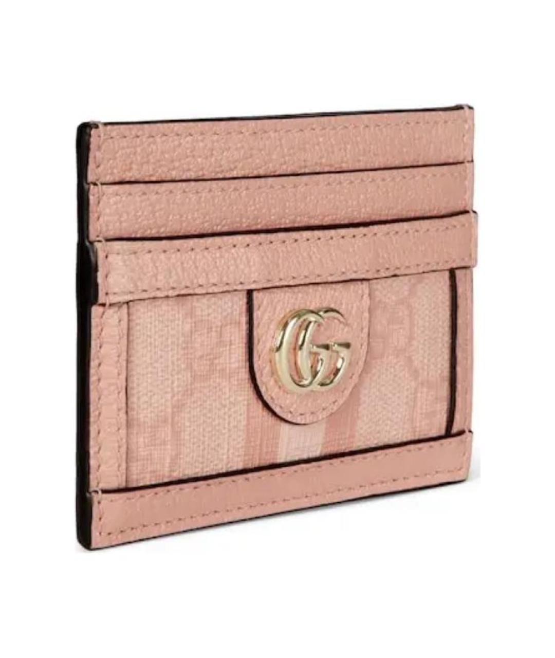 GUCCI Розовый кожаный кардхолдер, фото 3