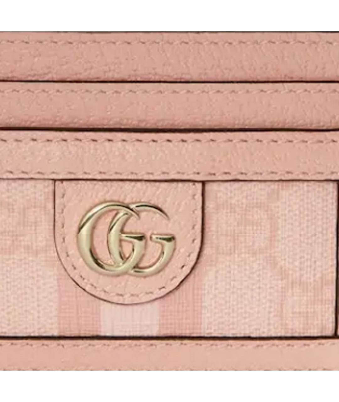 GUCCI Розовый кожаный кардхолдер, фото 5