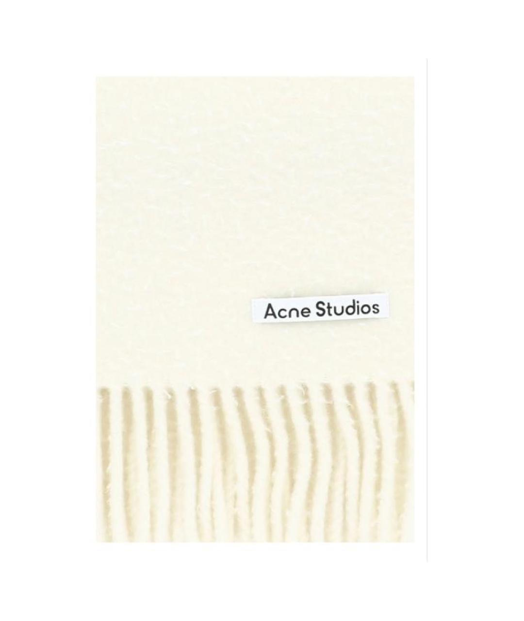 ACNE STUDIOS Белый шерстяной шарф, фото 4