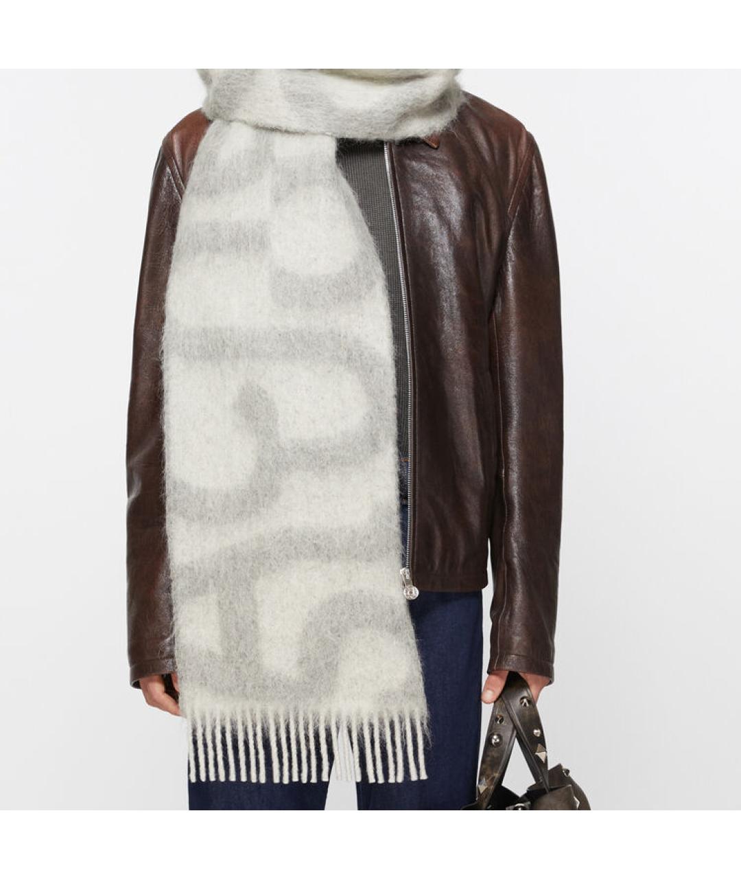 ACNE STUDIOS Серый кашемировый шарф, фото 2