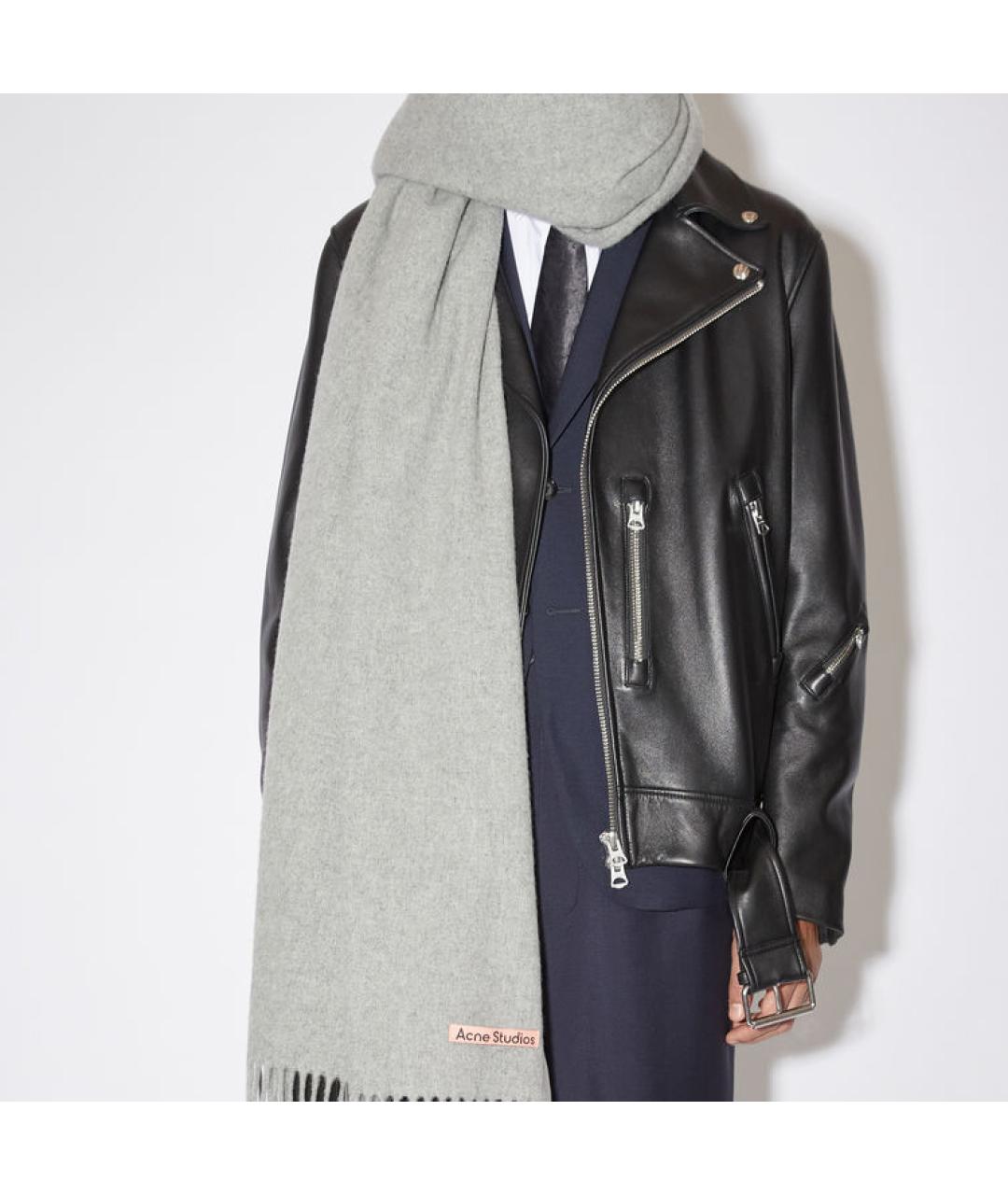 ACNE STUDIOS Серый кашемировый шарф, фото 3