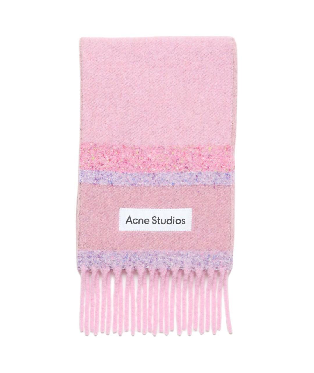 ACNE STUDIOS Розовый шерстяной шарф, фото 1