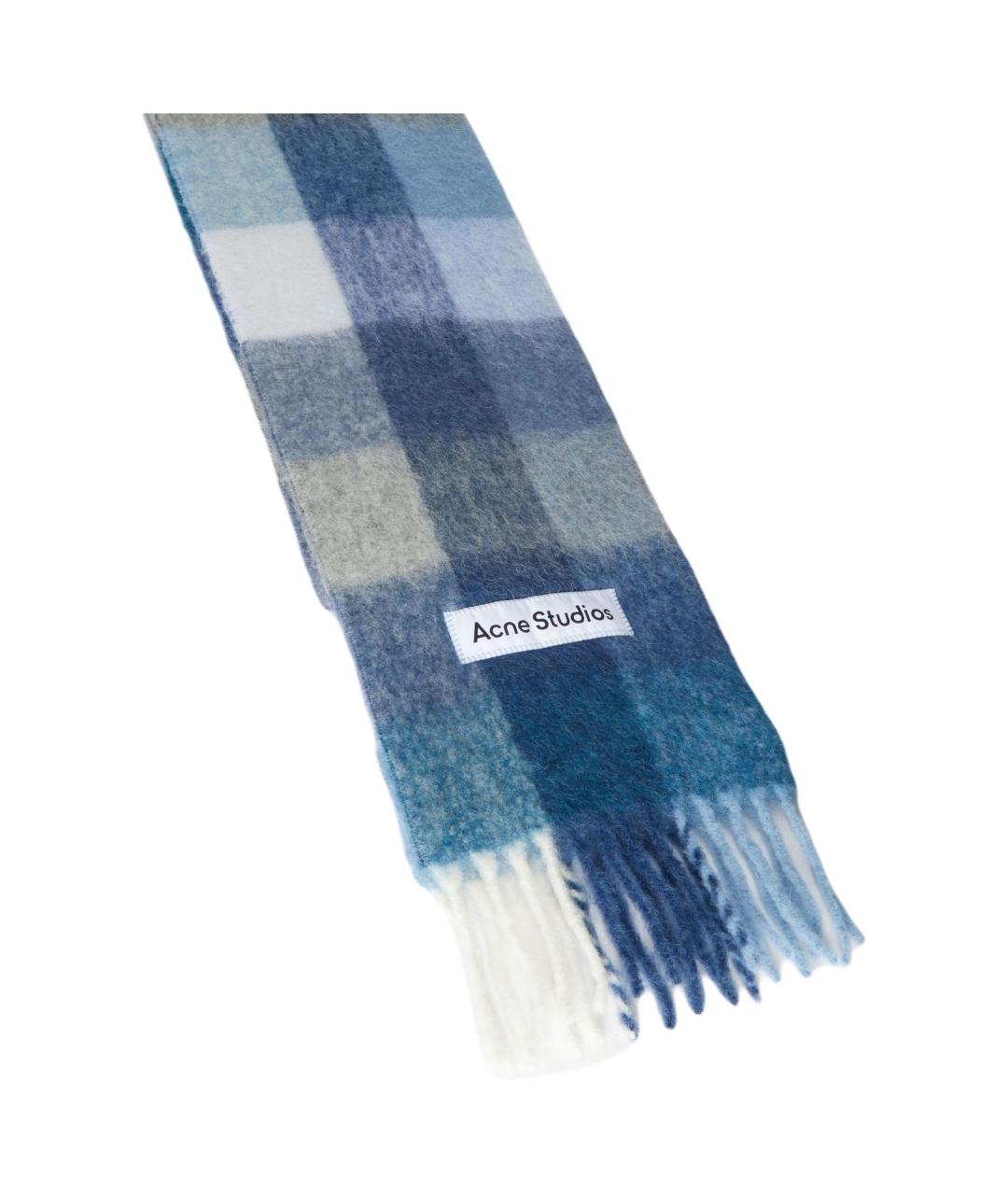ACNE STUDIOS Голубой шерстяной шарф, фото 3