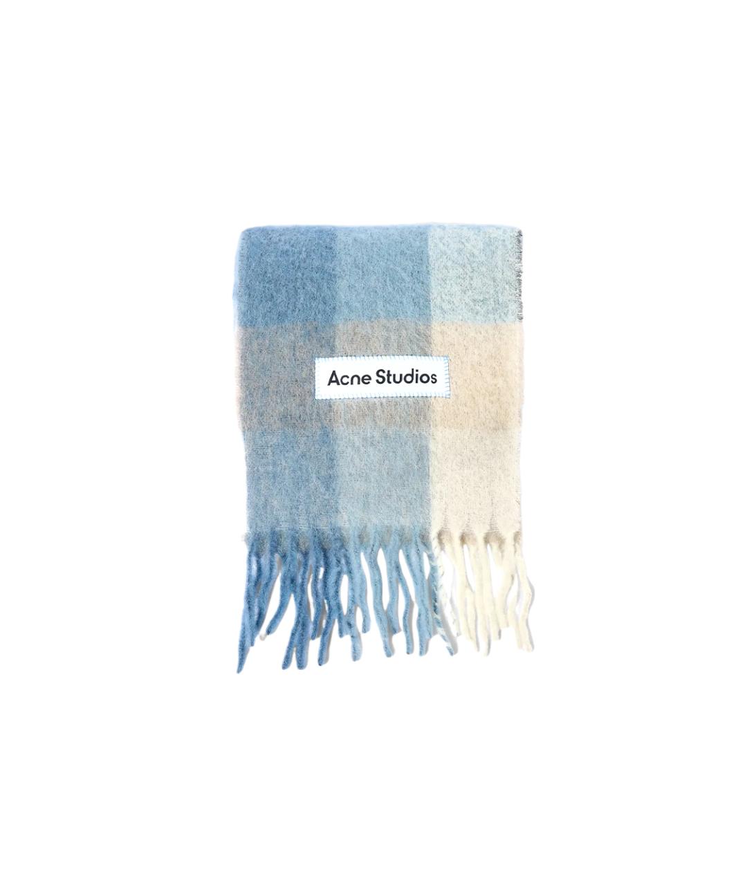 ACNE STUDIOS Голубой шерстяной шарф, фото 1