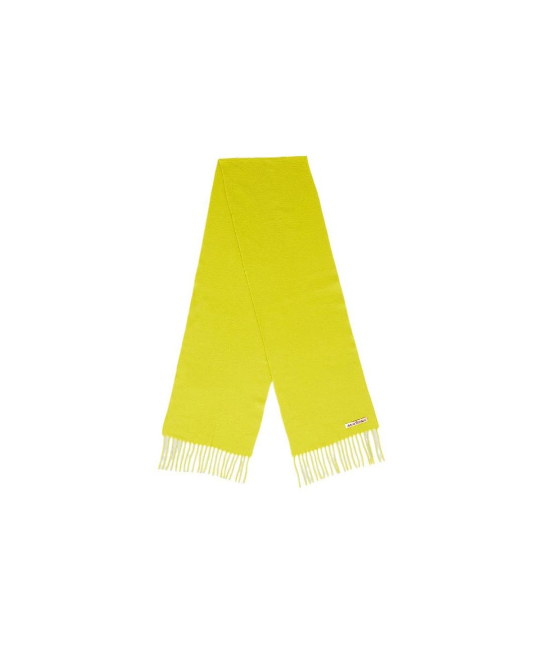 ACNE STUDIOS Желтый шерстяной шарф, фото 2