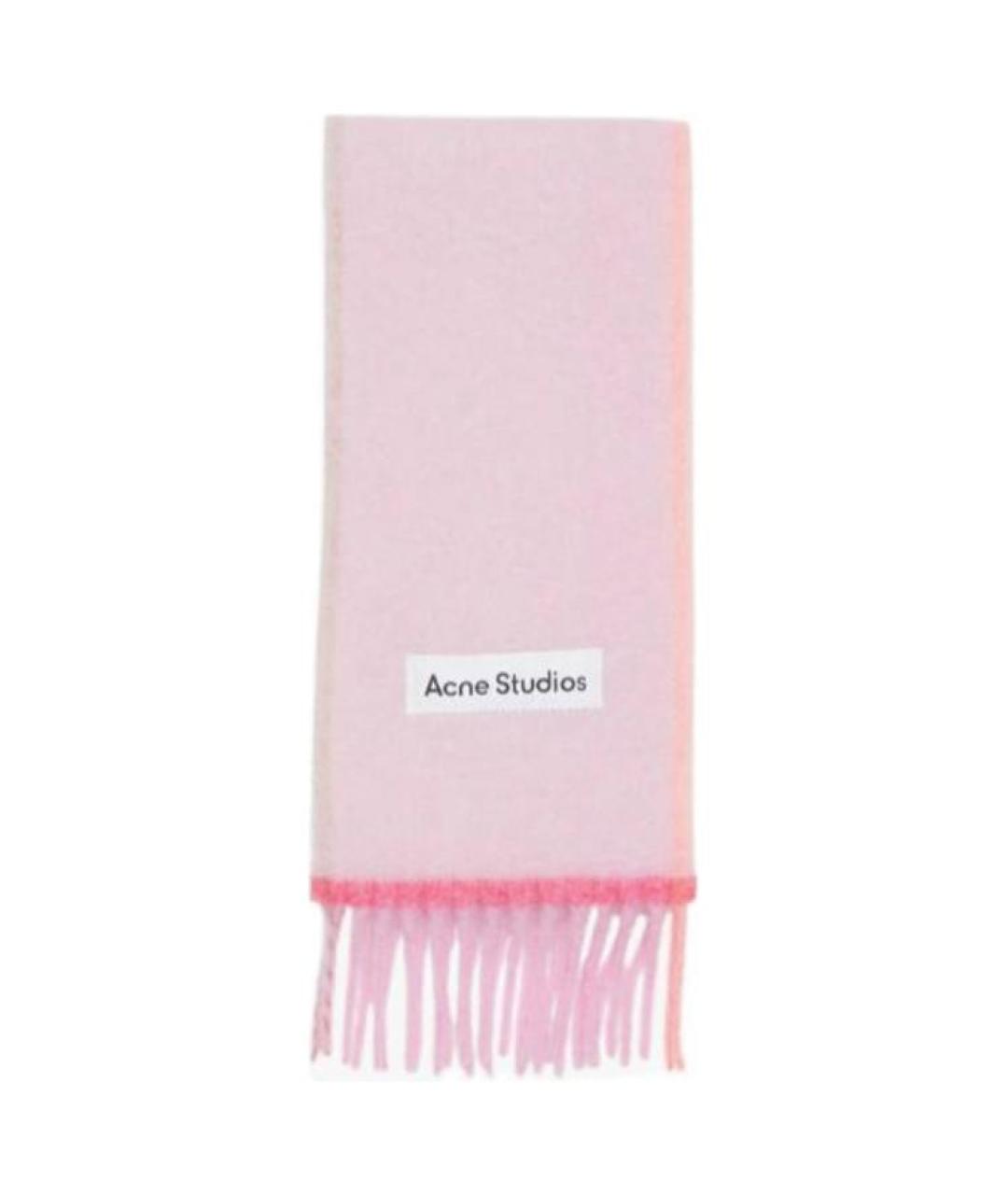 ACNE STUDIOS Розовый шерстяной шарф, фото 1