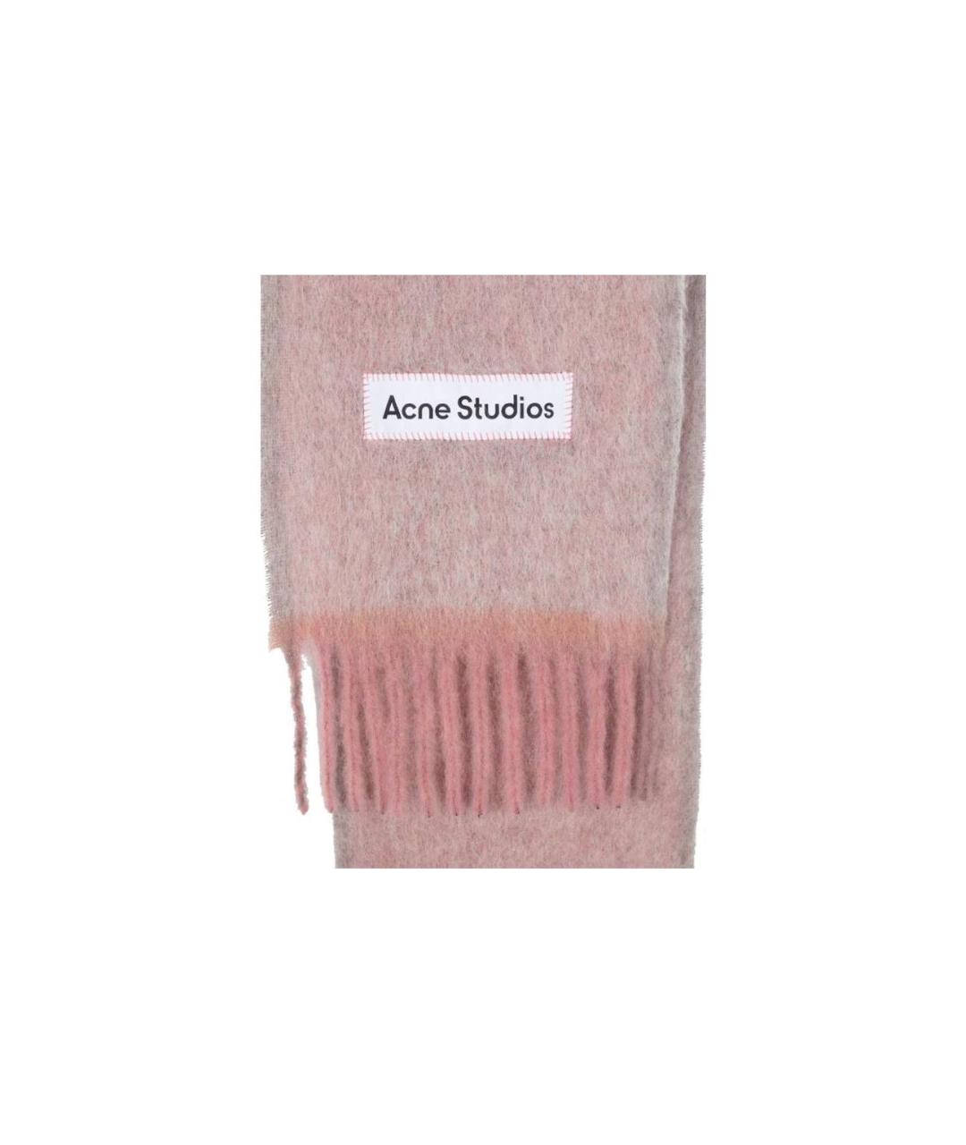 ACNE STUDIOS Розовый шерстяной шарф, фото 2