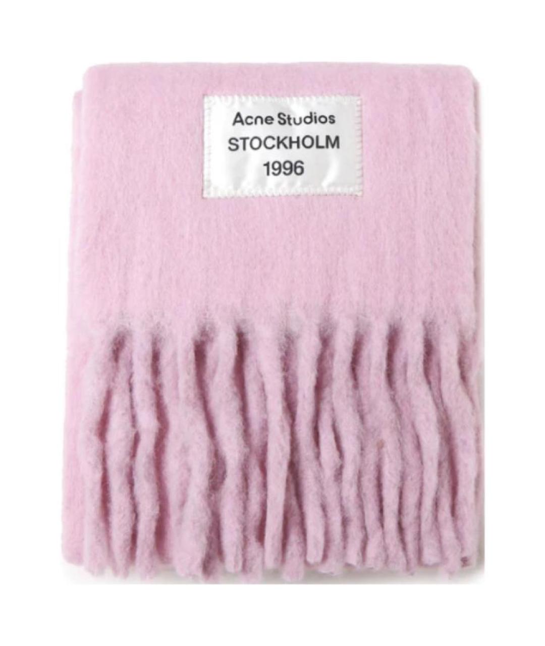 ACNE STUDIOS Розовый кашемировый шарф, фото 3