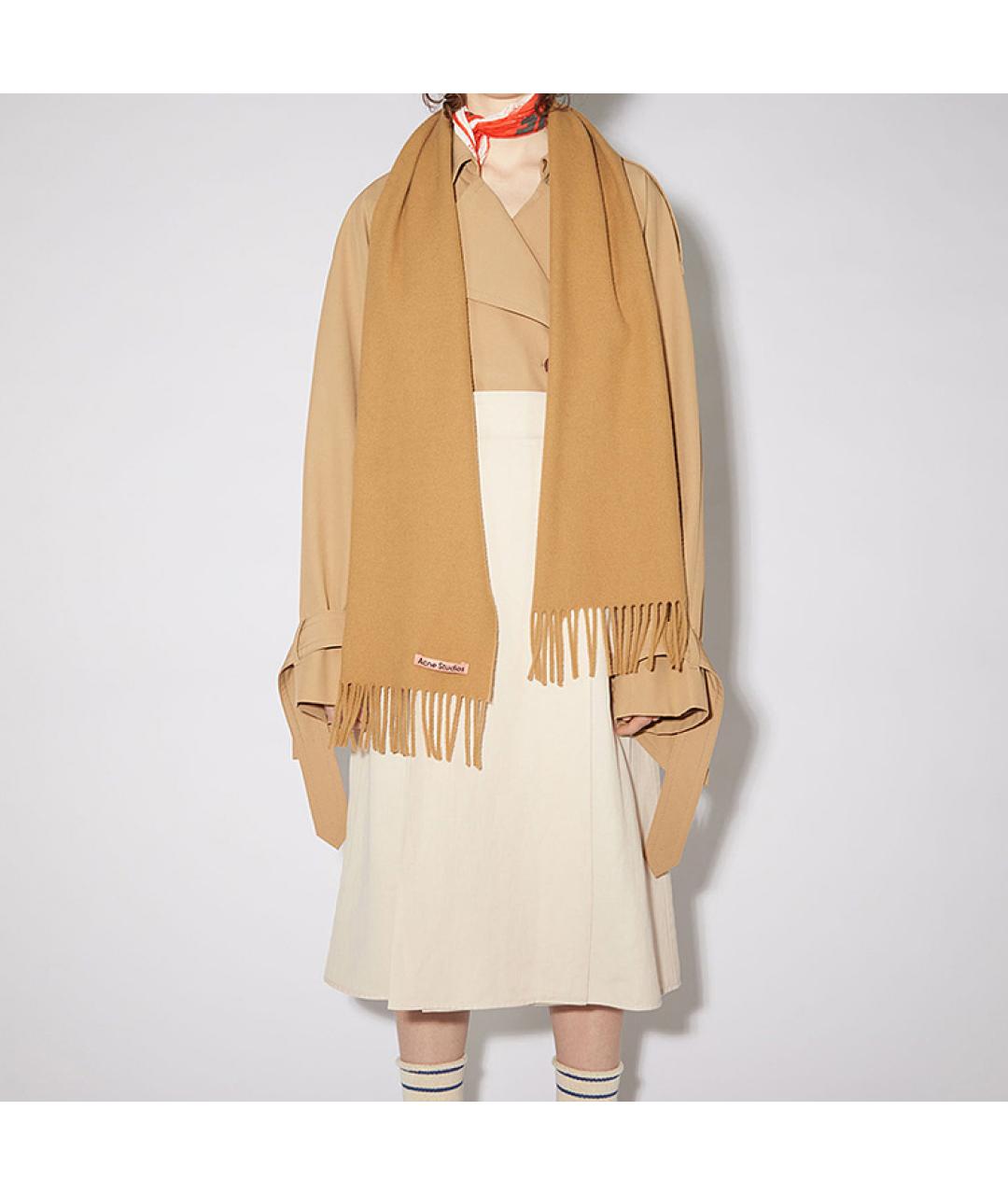 ACNE STUDIOS Коричневый шарф, фото 3