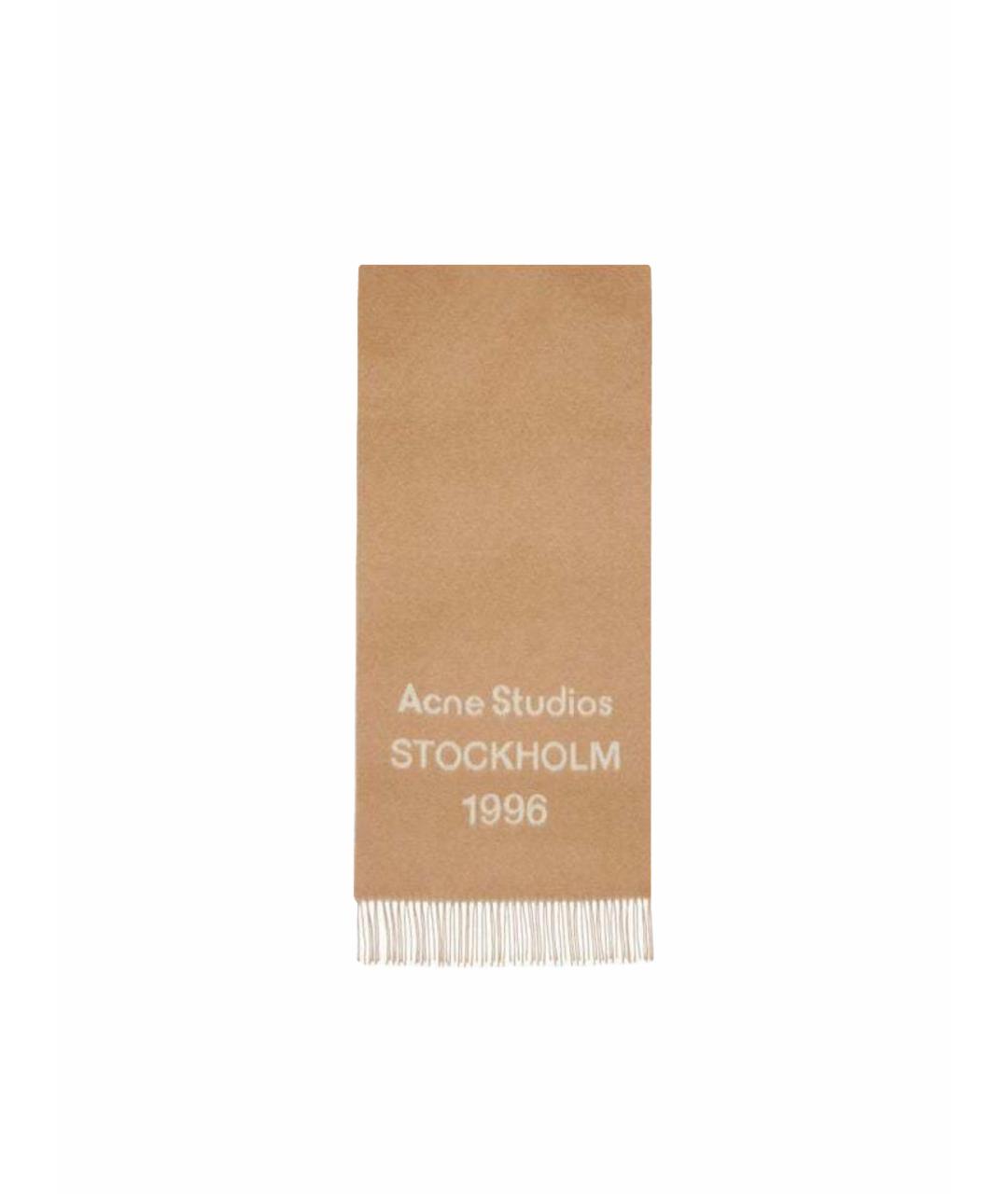 ACNE STUDIOS Коричневый кашемировый шарф, фото 1