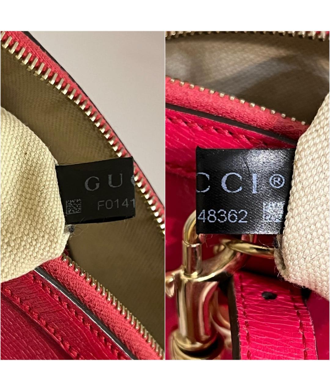 GUCCI Розовая кожаная сумка с короткими ручками, фото 6