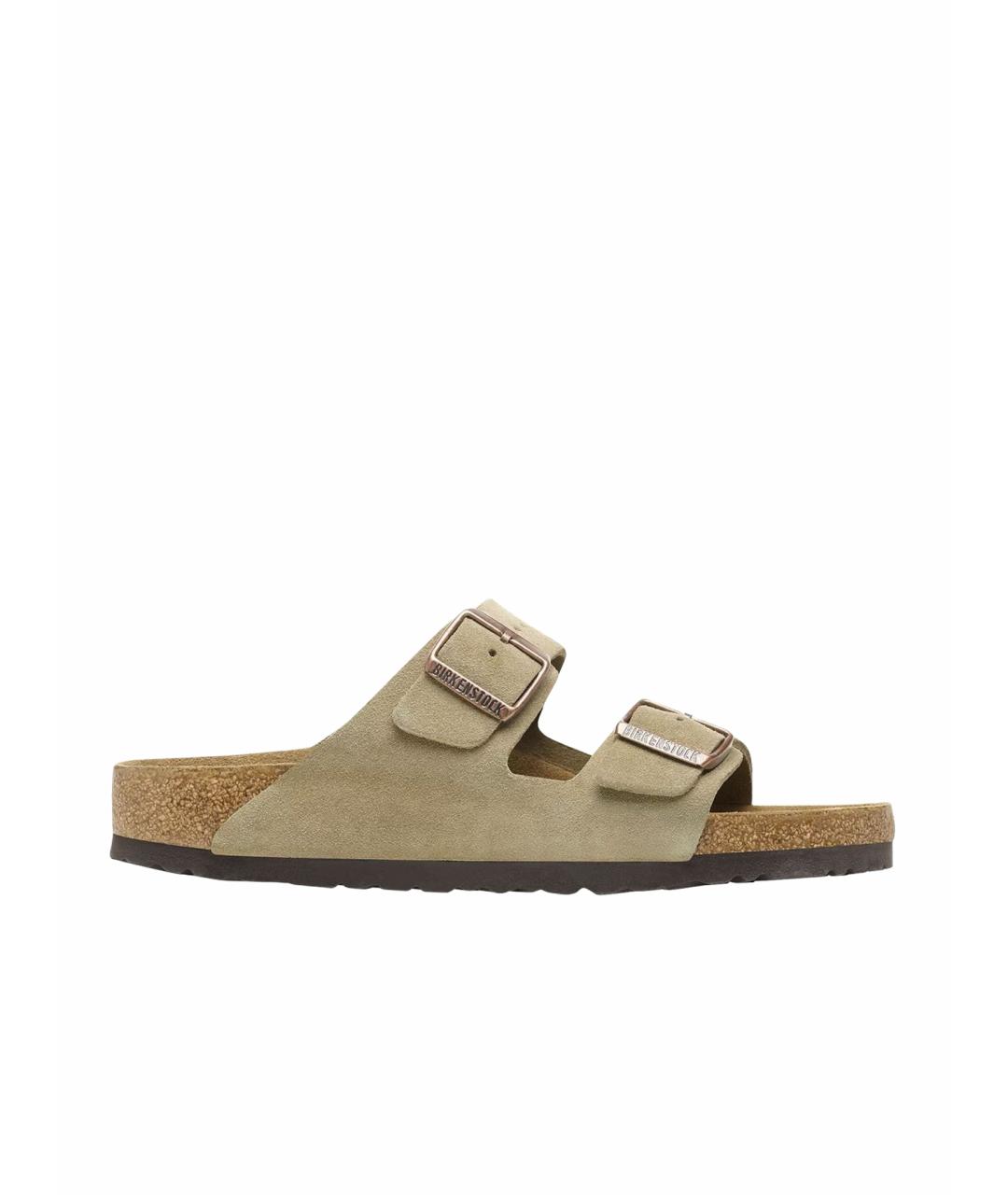 BIRKENSTOCK Бежевые замшевые сандалии, фото 1