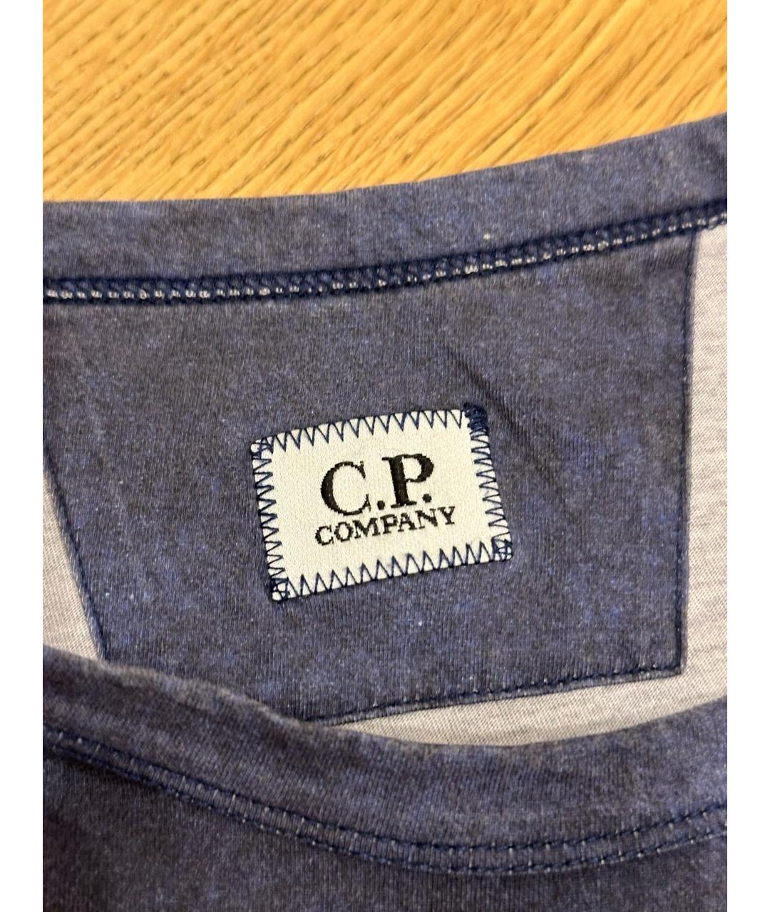 CP COMPANY Синяя хлопковая футболка, фото 3