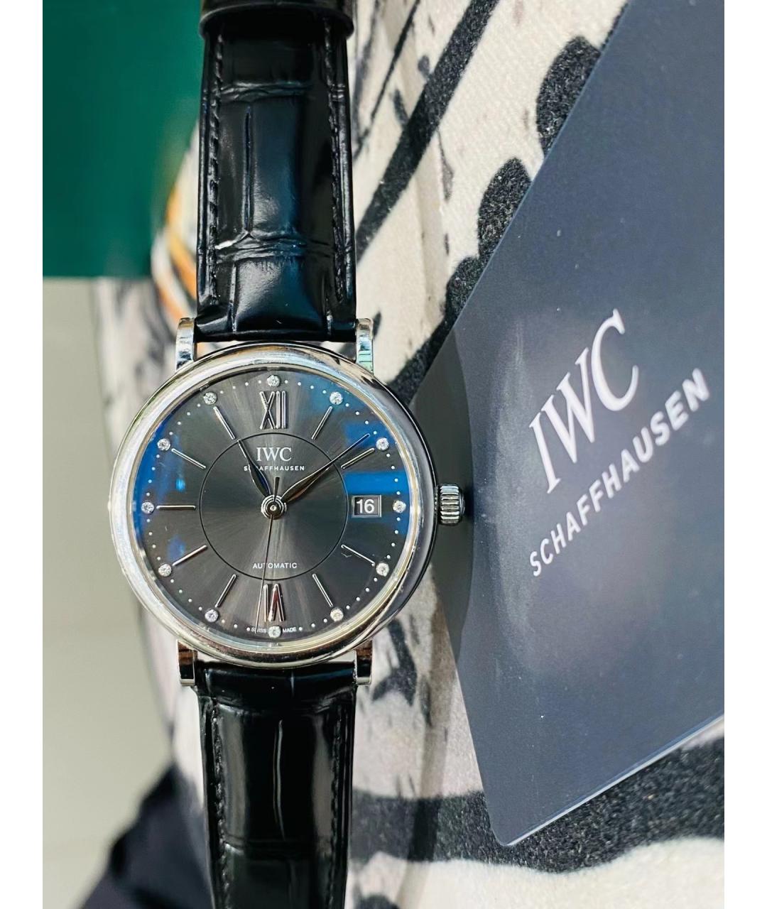 IWC Schaffhausen Черные часы, фото 3