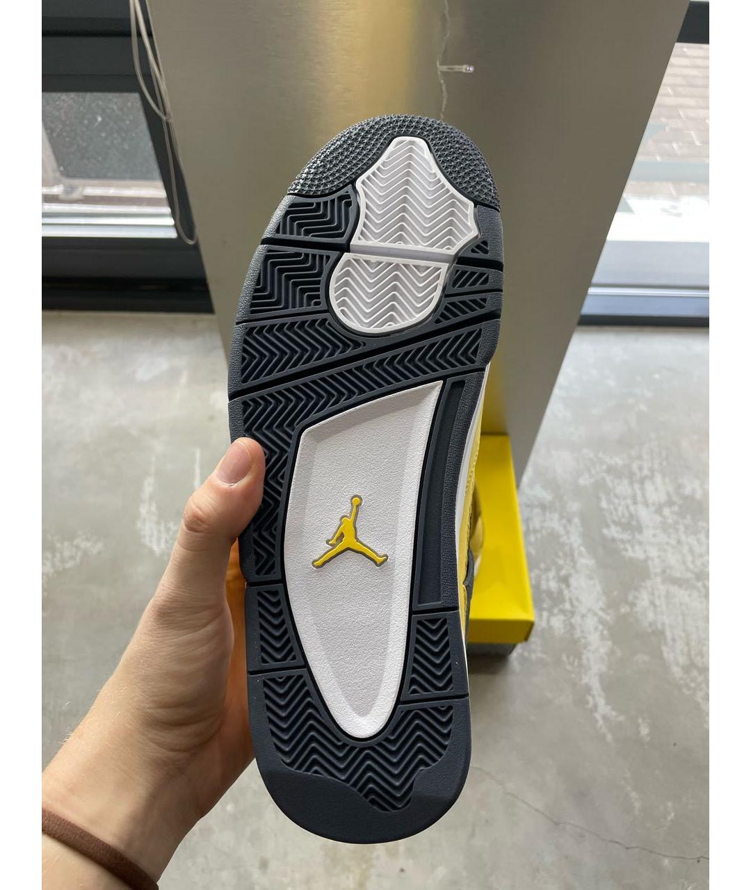 JORDAN Желтые нубуковые низкие кроссовки / кеды, фото 7