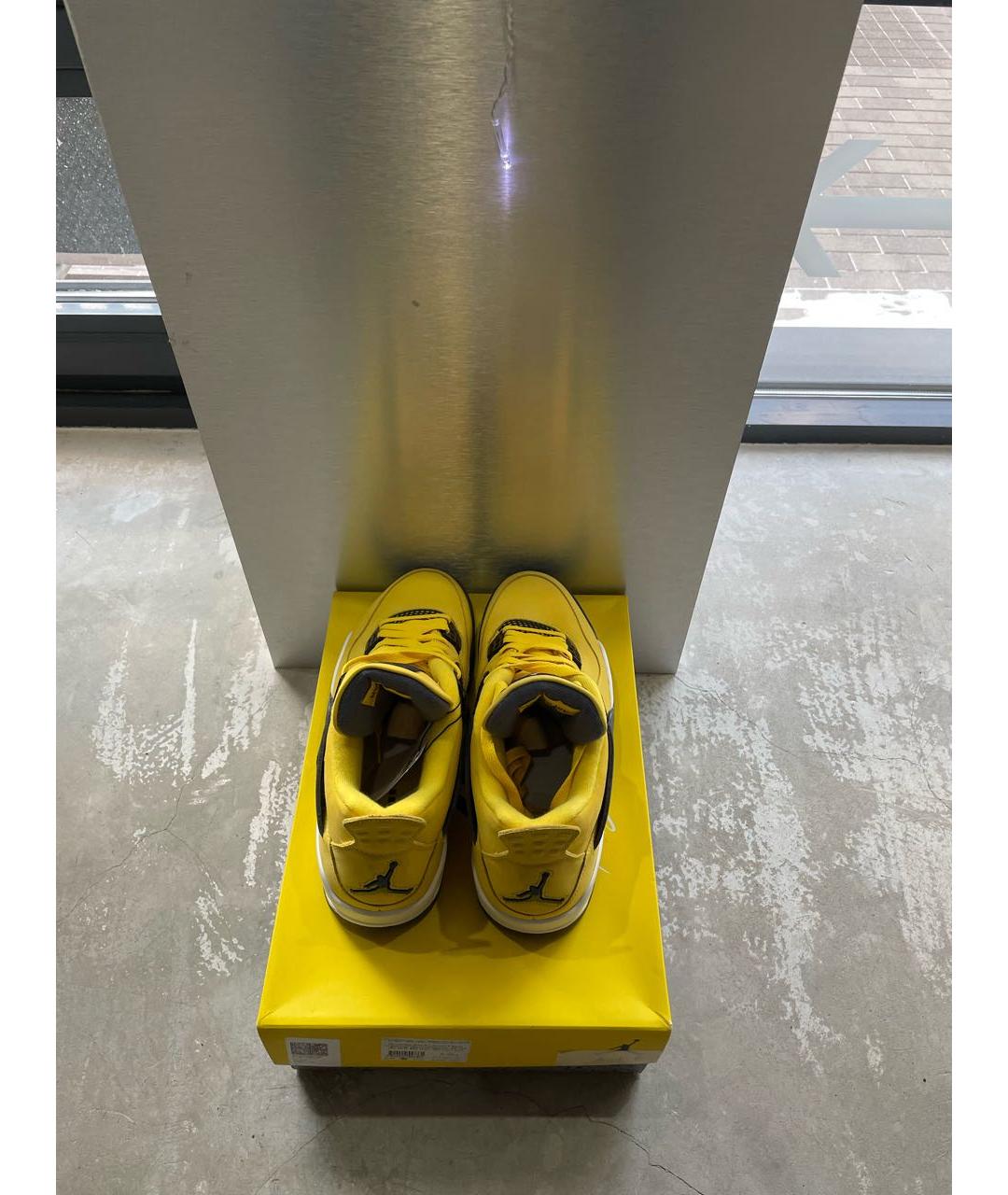 JORDAN Желтые нубуковые низкие кроссовки / кеды, фото 3