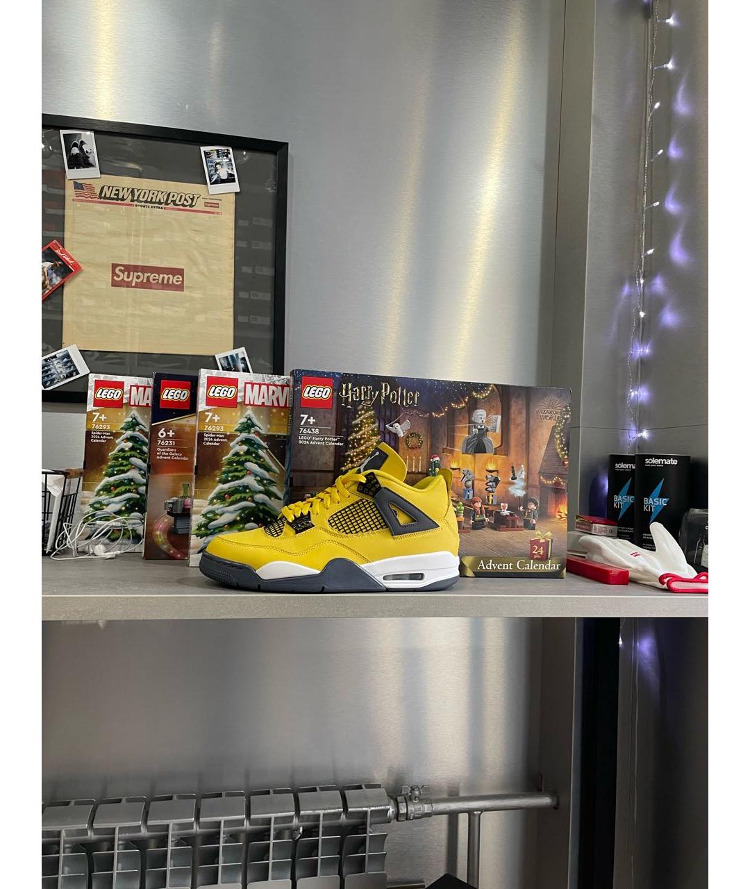 JORDAN Желтые нубуковые низкие кроссовки / кеды, фото 9