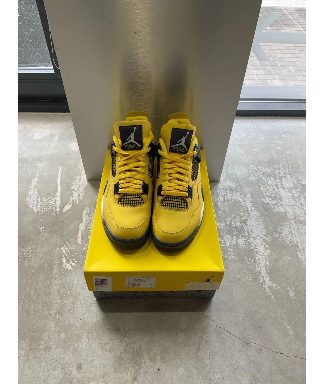 JORDAN Желтые нубуковые низкие кроссовки / кеды, фото 2