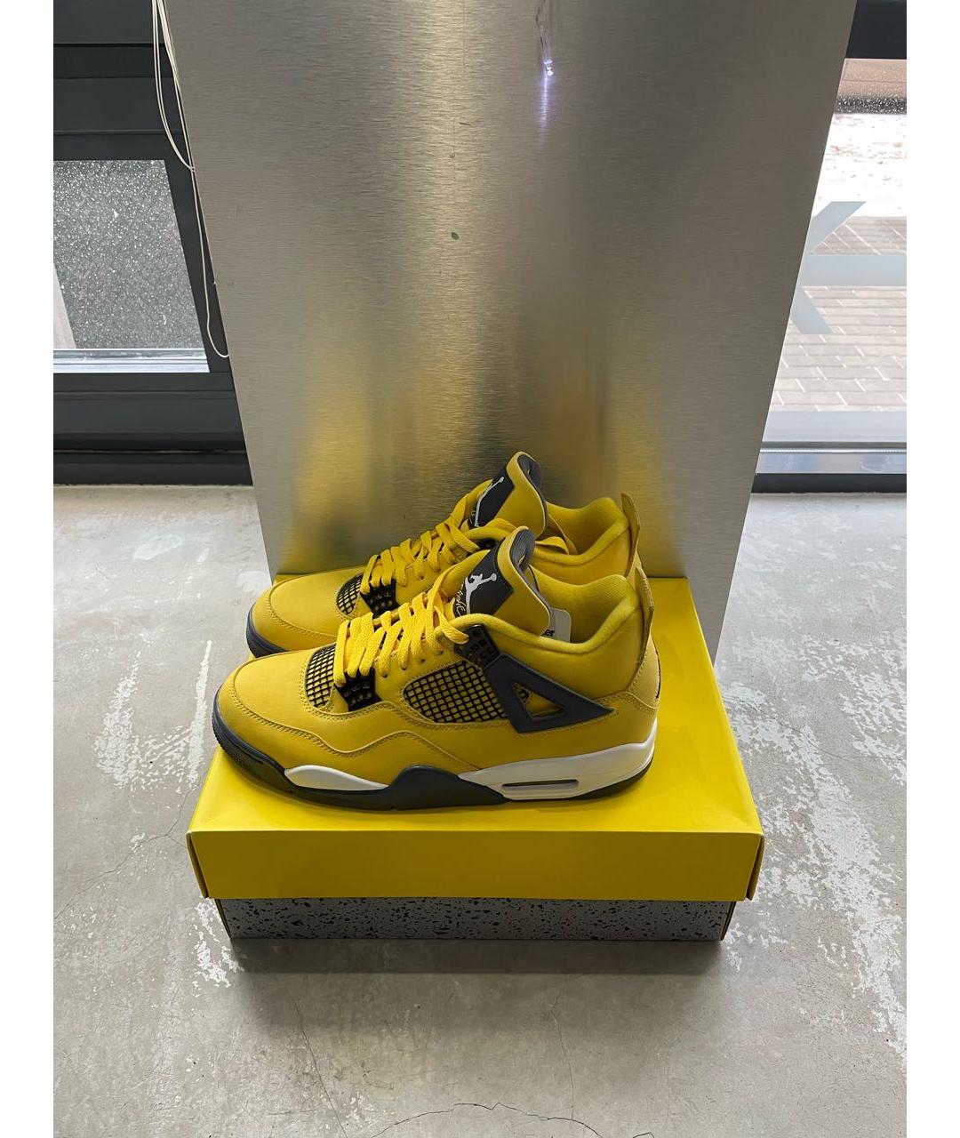 JORDAN Желтые нубуковые низкие кроссовки / кеды, фото 5