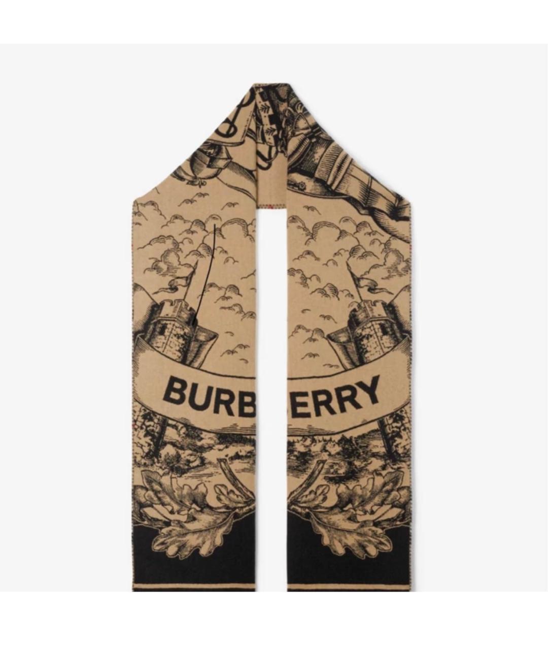 BURBERRY Коричневый кашемировый шарф, фото 4