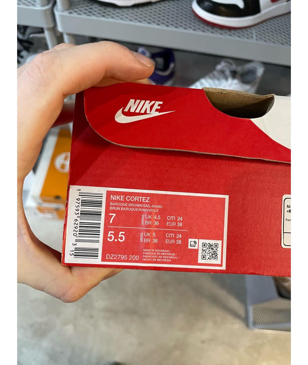 NIKE Коричневые синтетические кеды, фото 5