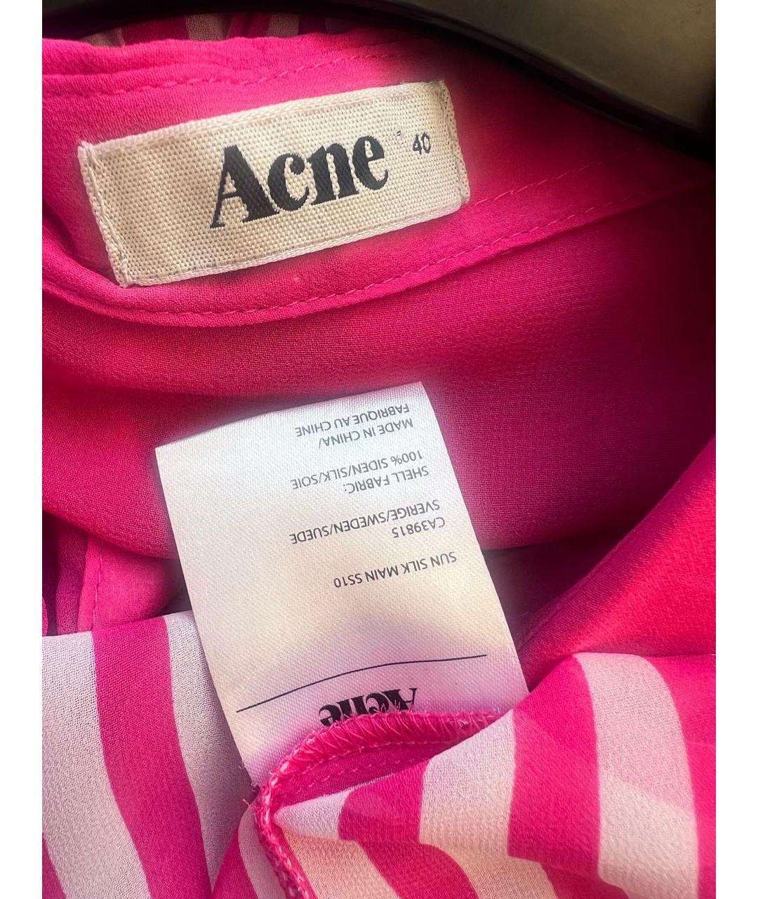 ACNE STUDIOS Розовая шелковая блузы, фото 3