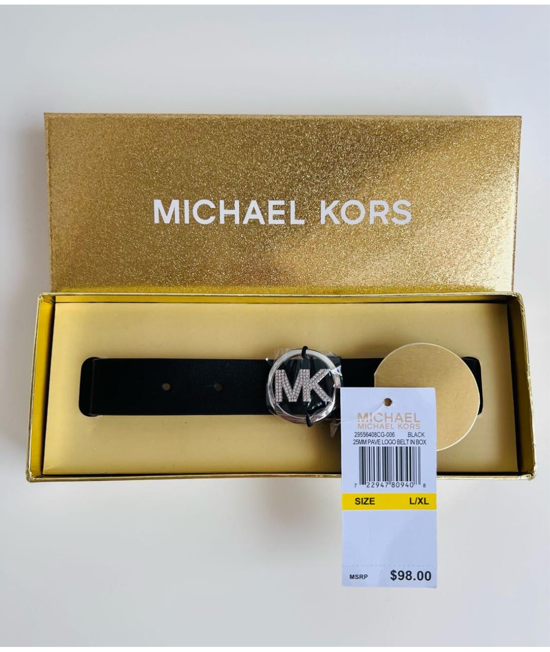 MICHAEL MICHAEL KORS Черный ремень, фото 6