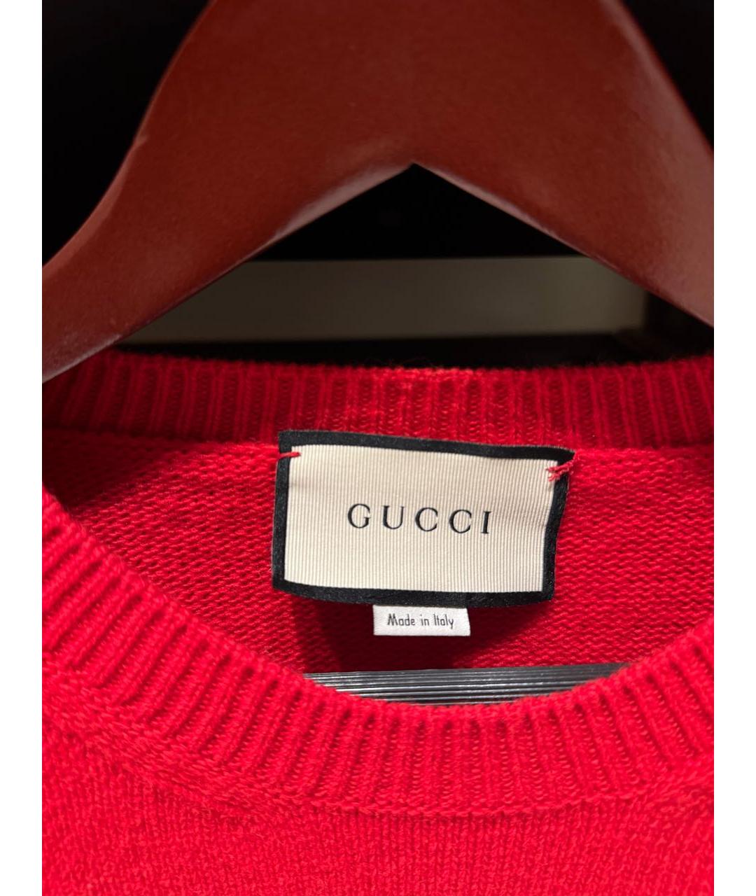 GUCCI Красный шерстяной джемпер / свитер, фото 3