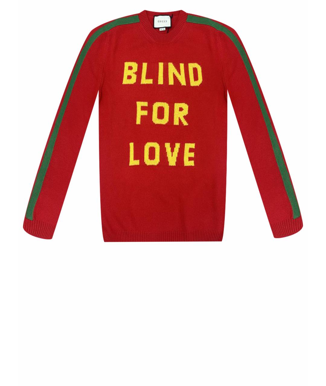 GUCCI Красный шерстяной джемпер / свитер, фото 1