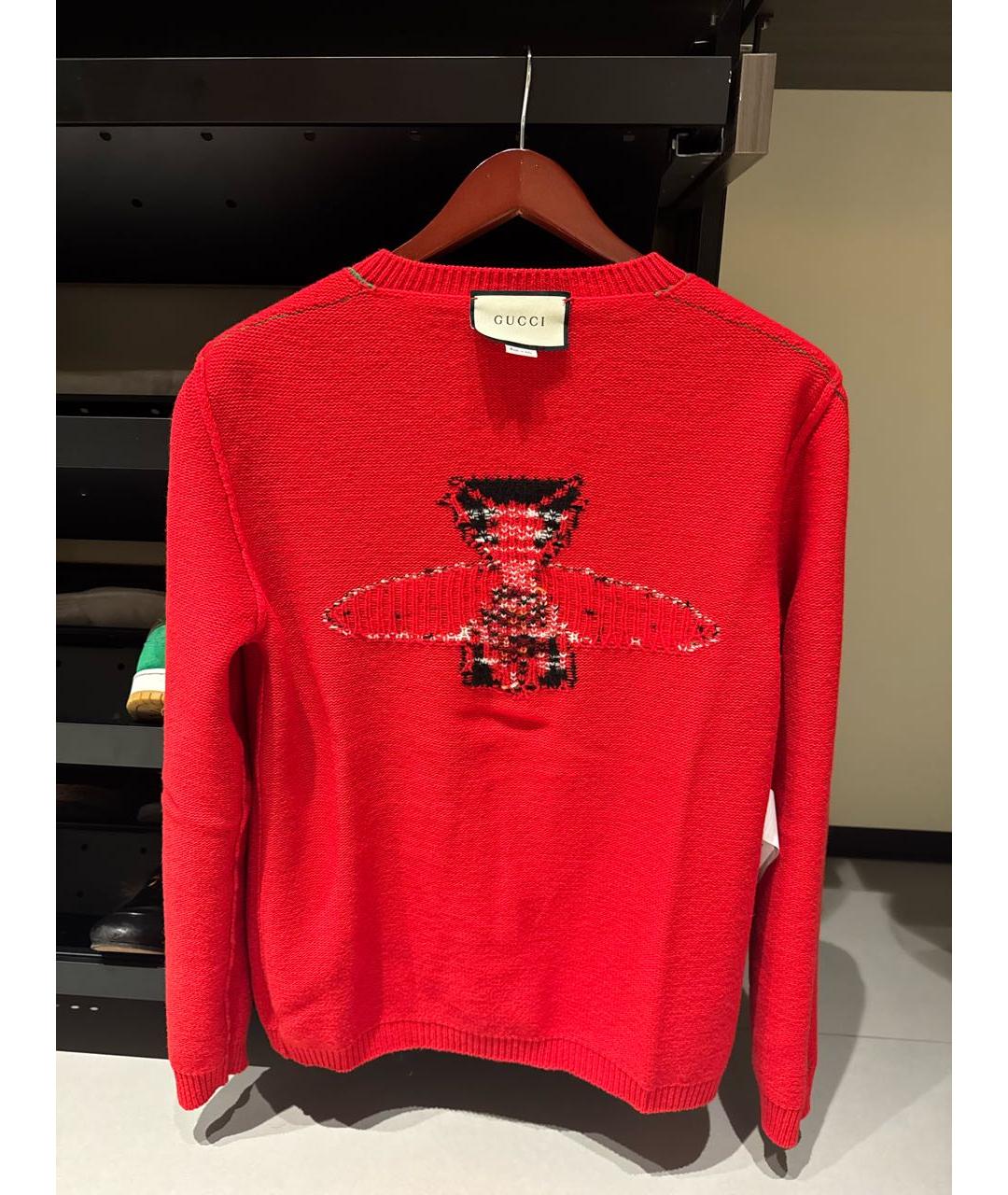 GUCCI Красный шерстяной джемпер / свитер, фото 7