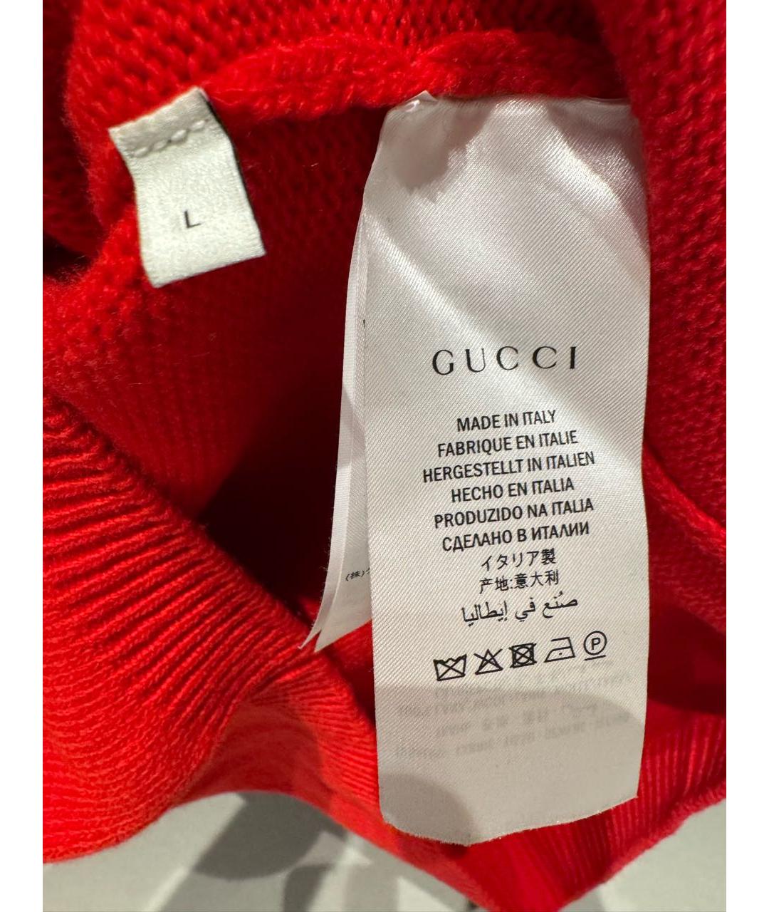 GUCCI Красный шерстяной джемпер / свитер, фото 6