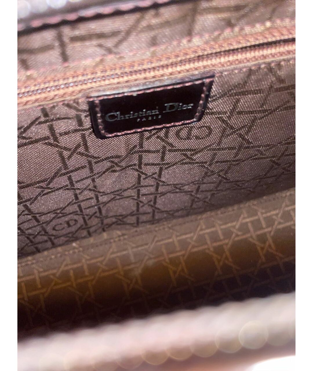 CHRISTIAN DIOR VINTAGE Коричневая сумка тоут из лакированной кожи, фото 6