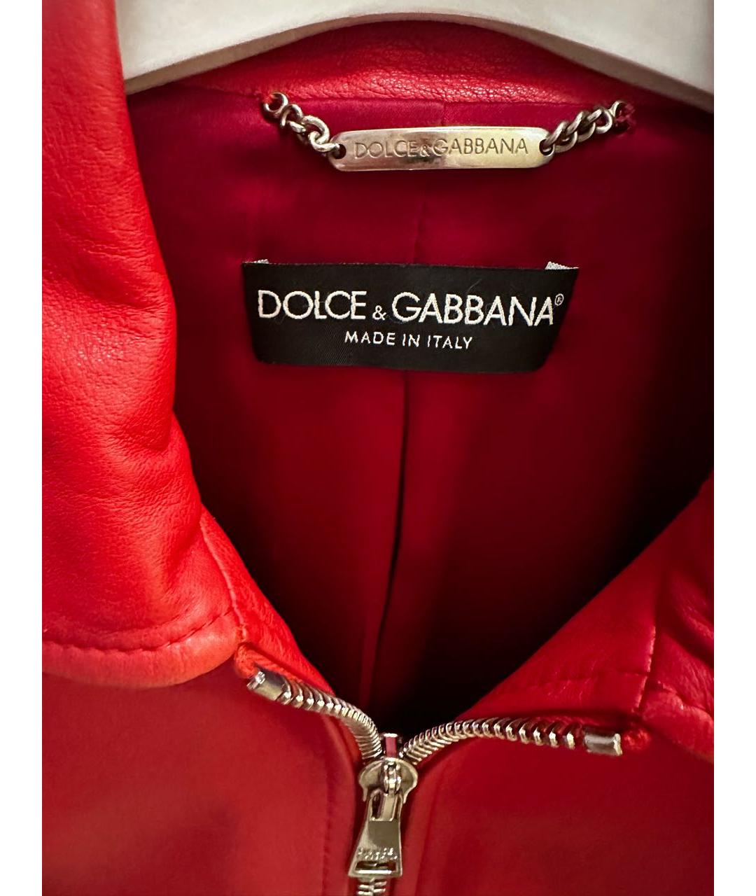 DOLCE&GABBANA Красная кожаная куртка, фото 2