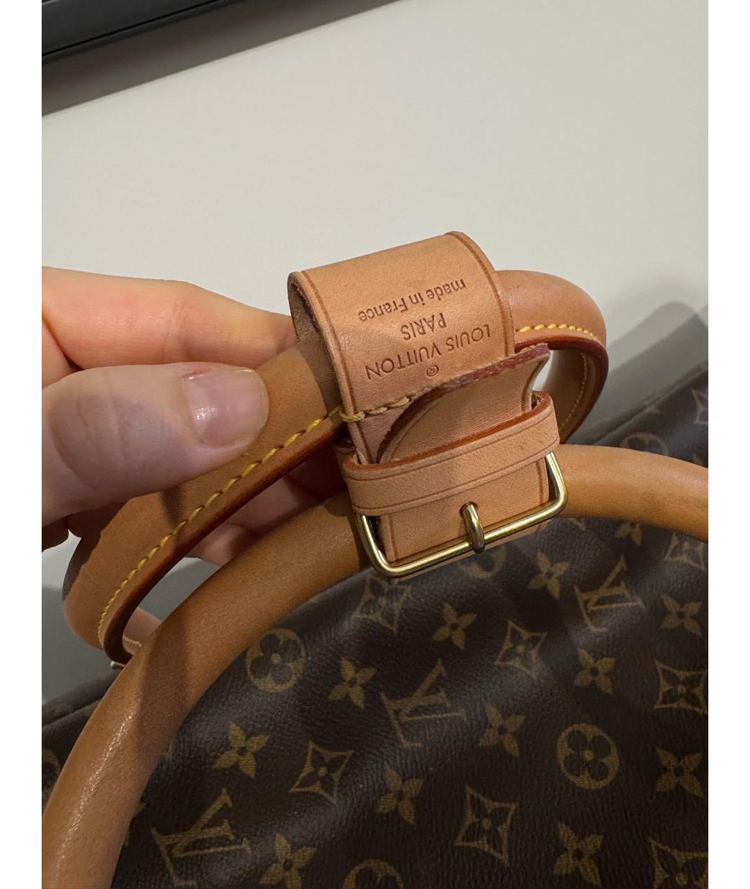 LOUIS VUITTON Коричневая кожаная дорожная/спортивная сумка, фото 4